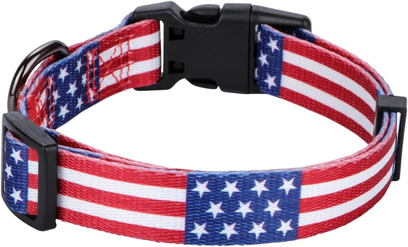 American Flag Dog Collar Independence Day Fourth of July the Great America Dog Collars Medium