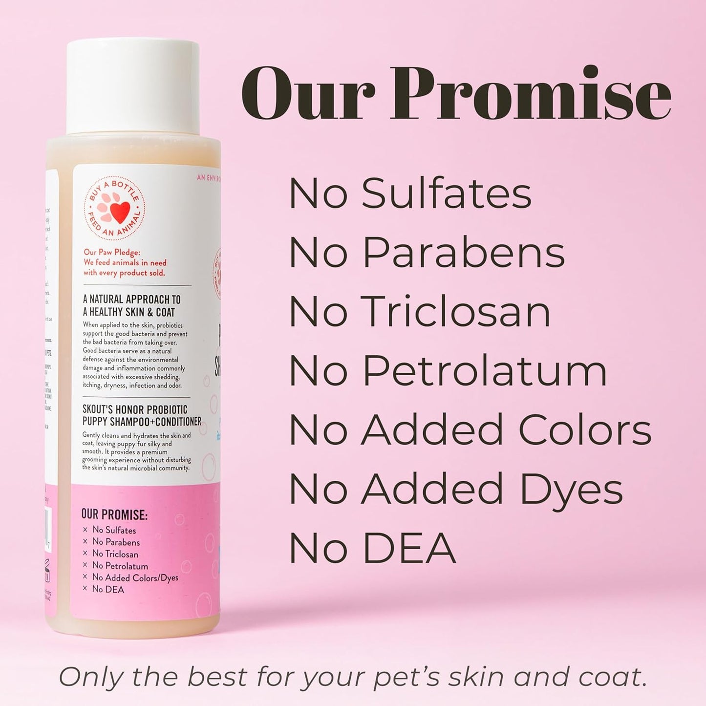 Probiotic Pet Shampoo & Conditioner with Avocado Oil & Omega-3S, 97% Natural, Paraben & Sulfate-Free, Cruelty-Free, 16Oz, Happy Puppy
