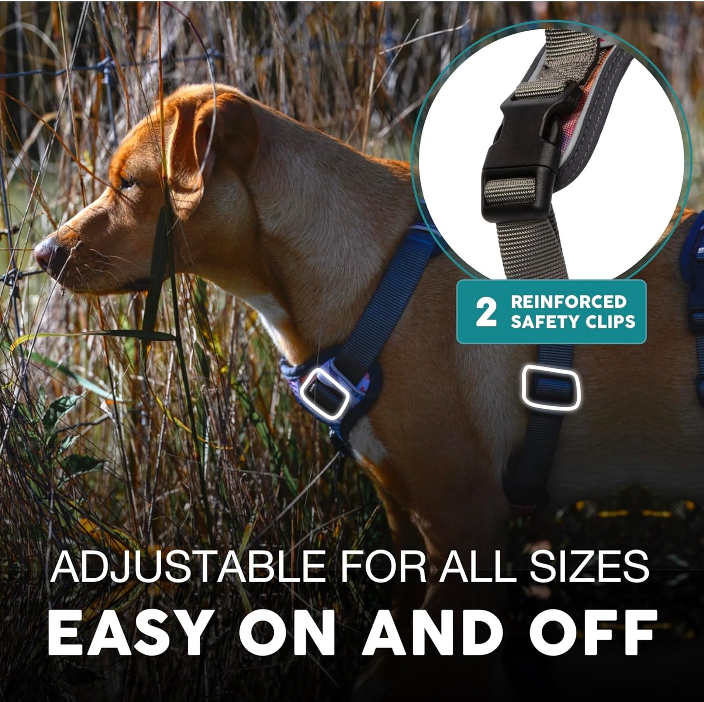 Embark Adventure Dog Harness, Reflective Trim No Pull Dog Harnesses for Small Sized Dogs - Military Grade Nylon, Front Clip with Gel Lined Handle.