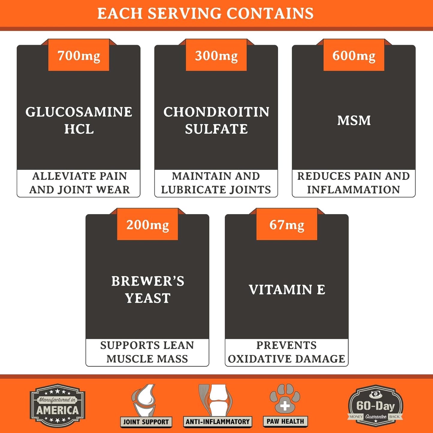 Free Range Joint Health Enhancer Supplement Powder for Dogs by - Premium Dog Arthritis Vitamins to Care for Joints - Contains Glucosamine, Chondroitin, MSM, Vitamin E, & More