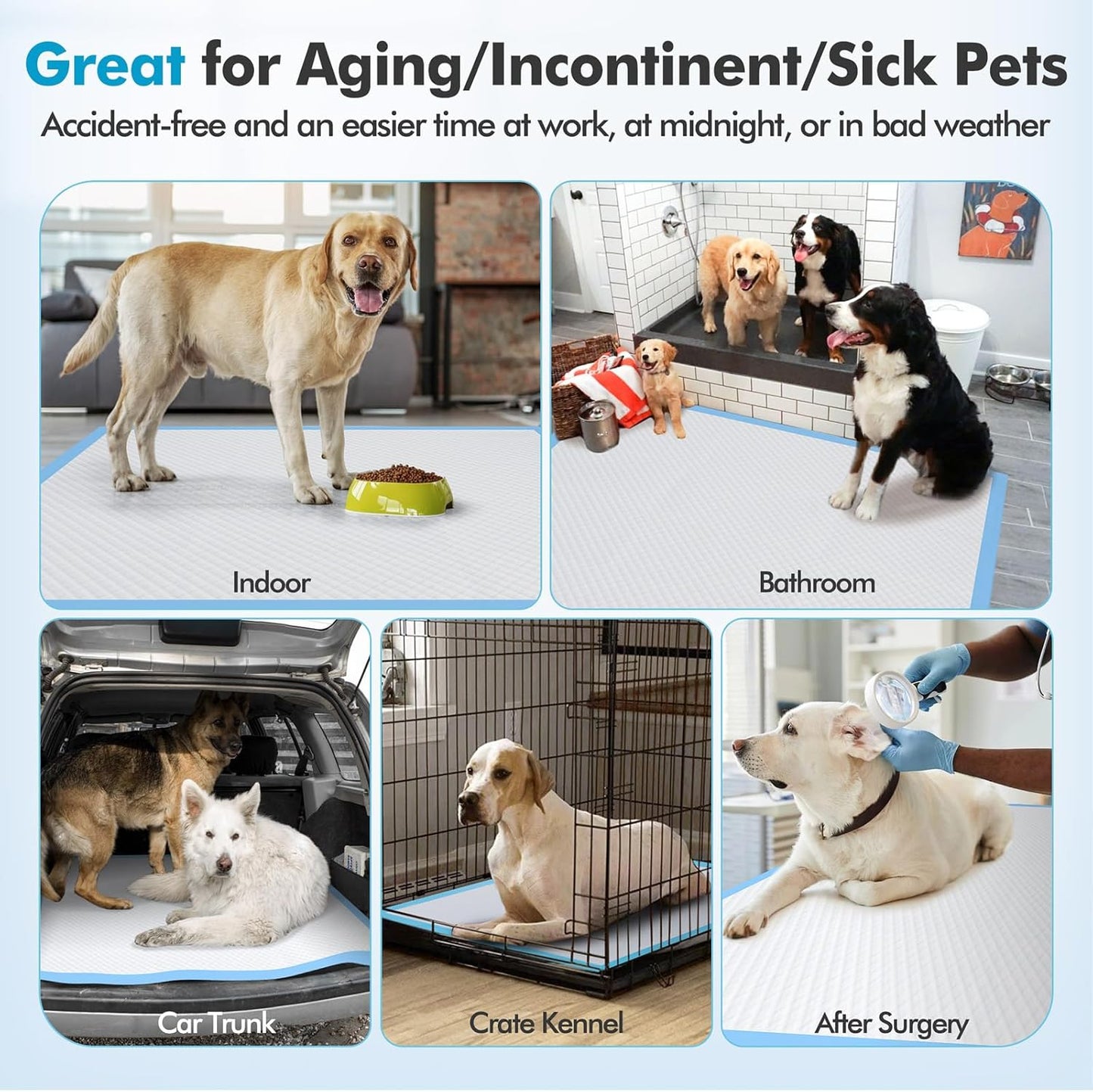 4XL 36"X36" Thicken Heavy Absorbency Pet Training Puppy Pee Pads- Jumbo Disposable Polymer Quick Dry No Leaking Pee Pads for Dogs, Cats, Rabbits Pets