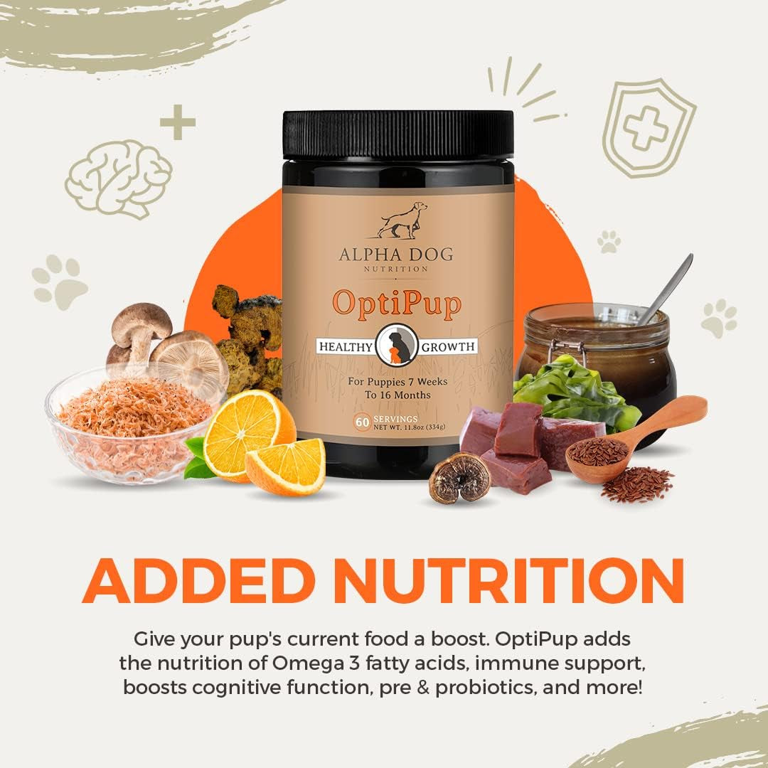 Optipup All-In-1 Puppy Multivitamin by – Contains 31 Superfoods Including Probiotics and Prebiotics for Digestive Support, Skin & Immune Health, and Optimum Growth (30 Servings)